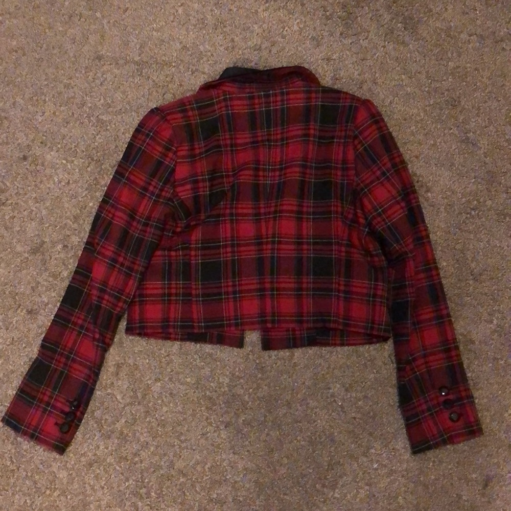 Red plaid CeCe blazer. Size XS, worn only twice, so like new - Picture 5 of 5
